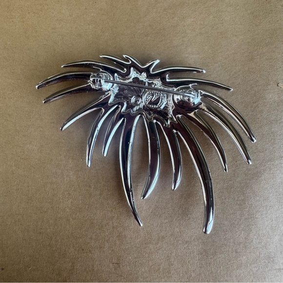 Vintage Swarovski Crystal Brooch Silver Crystal Starburst Fireworks - Picture 2 of 4
